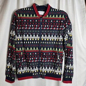 Denim and Flower Ricky Singh Ugly Christmas Sweater Lightweight Bomber Jacket‎ L